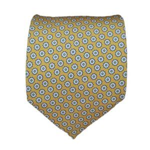 LANCŌME Yellow Floral Silk Tie ITALY 61"/ 3.7" EC